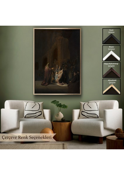 Çerçeveli Dekoratif Kanvas Tablo, Rembrandt Van Rijn Simeon - Tapınakta Övgü Şarkısı TABLO-7408