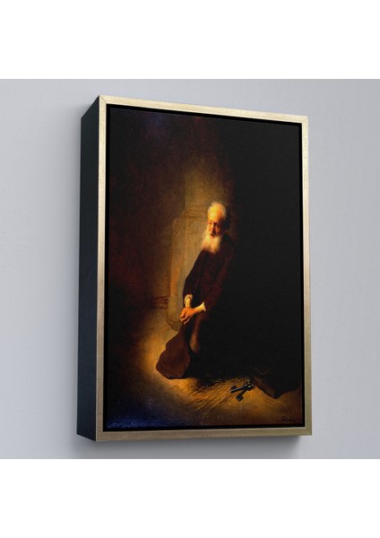 Çerçeveli Kanvas Tablo, Rembrandt Van Rijn - Hapishanedeki Havari Aziz Peter Diz Çökmüş TABLO-7410 modelleri