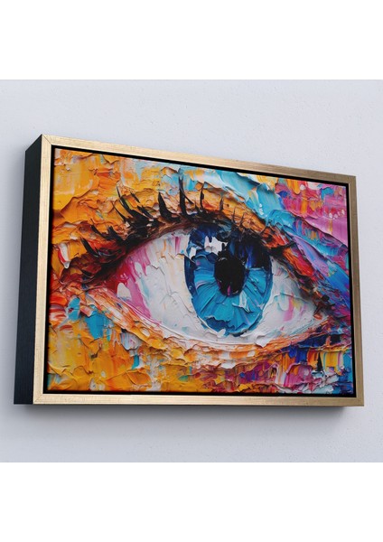 Çerçeveli Dekoratif Kanvas Tablo, Gözün Renkli Soyut TABLOSU-7240 fiyatları