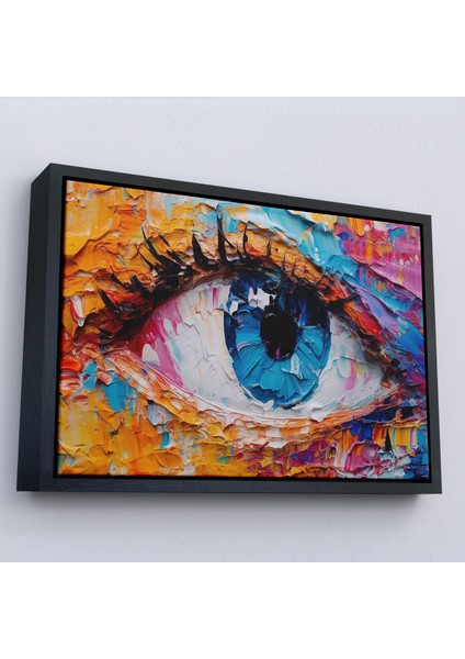 Çerçeveli Dekoratif Kanvas Tablo, Gözün Renkli Soyut TABLOSU-7240 modelleri