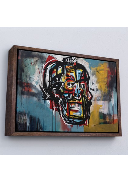 Çerçeveli Dekoratif Kanvas Tablo, Jean Michel Basquiat'in Untitled Kafatası TABLOSU-7266