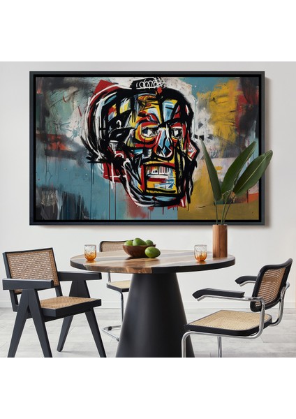 Çerçeveli Dekoratif Kanvas Tablo, Jean Michel Basquiat'in Untitled Kafatası TABLOSU-7266