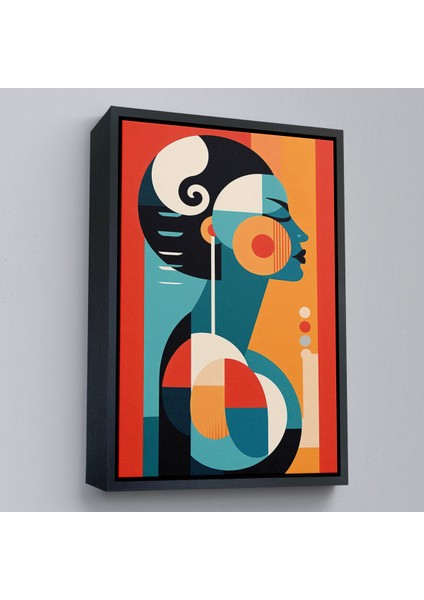 Çerçeveli Dekoratif Kanvas Tablo, Vintage Güzel Kadın TABLOSU-7529