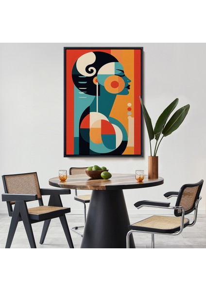 Çerçeveli Dekoratif Kanvas Tablo, Vintage Güzel Kadın TABLOSU-7529