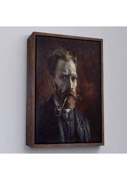 Çerçeveli Dekoratif Kanvas Tablo, Vincent Van Gogh - Pipolu Portre TABLO-7461
