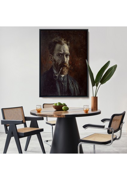 Çerçeveli Dekoratif Kanvas Tablo, Vincent Van Gogh - Pipolu Portre TABLO-7461