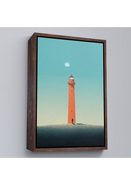 Çerçeveli Dekoratif Kanvas Tablo, Deniz Fenerini Izleyen Yalnız Adam TABLO-7537 fiyatları