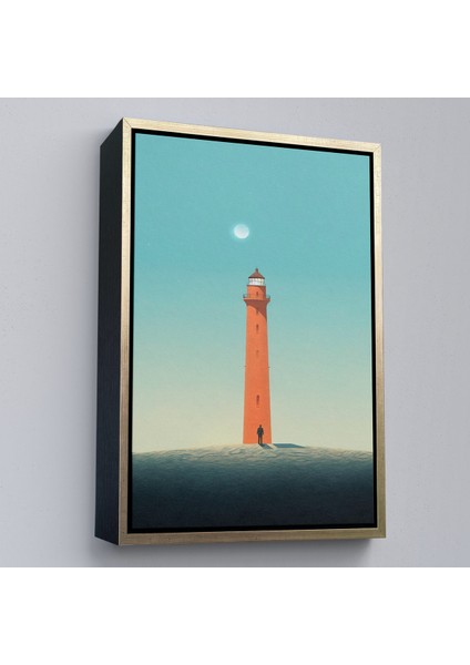 Çerçeveli Dekoratif Kanvas Tablo, Deniz Fenerini Izleyen Yalnız Adam TABLO-7537 modelleri
