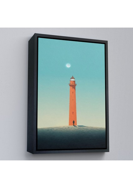 Çerçeveli Dekoratif Kanvas Tablo, Deniz Fenerini Izleyen Yalnız Adam TABLO-7537 fırsatları