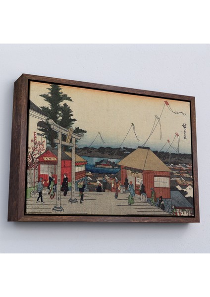 Çerçeveli Dekoratif Kanvas Tablo, Hiroşige, Yushimadaki Tenjin Tapınağı TABLOSU-7028 fiyatları