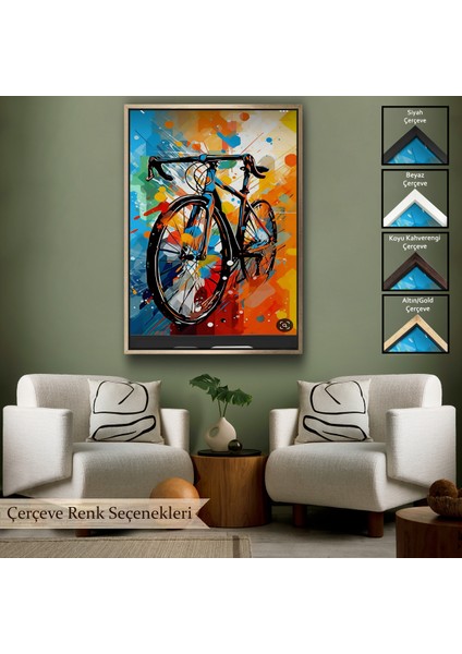 Çerçeveli Dekoratif Kanvas Tablo, Yarış Bisikleti TABLO-7703