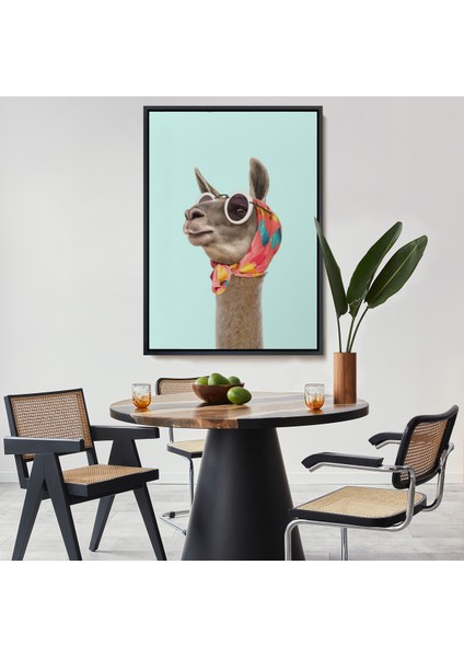 Çerçeveli Dekoratif Kanvas Tablo, Sosyetik Lama TABLOSU-7678