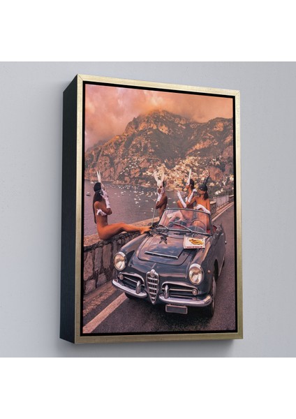 Çerçeveli Dekoratif Kanvas Tablo, Italya Posıtano Manzarası Çıplak Tavşan Kadınlar TABLOSU-7742 fiyatları