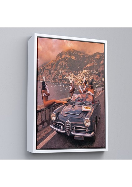 Çerçeveli Dekoratif Kanvas Tablo, Italya Posıtano Manzarası Çıplak Tavşan Kadınlar TABLOSU-7742 fırsatları