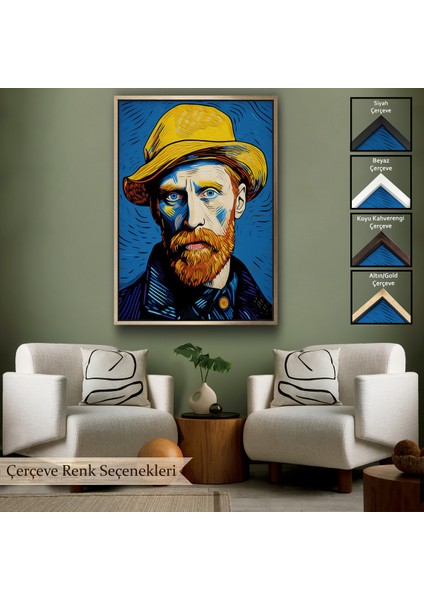 Çerçeveli Dekoratif Kanvas Tablo, Vincent Van Gogh Portre TABLOSU-7752
