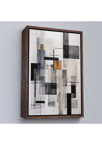 Çerçeveli Dekoratif Kanvas Tablo, Dikey Hatlar TABLOSU-7601