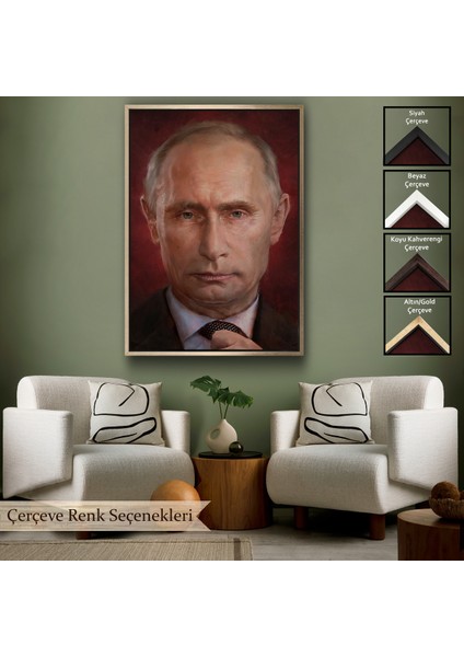 Çerçeveli Dekoratif Kanvas Tablo, Vladimir Putin Rusya Devlet Başkanı TABLO-7768