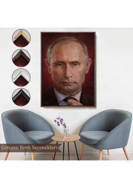 Çerçeveli Dekoratif Kanvas Tablo, Vladimir Putin Rusya Devlet Başkanı TABLO-7768