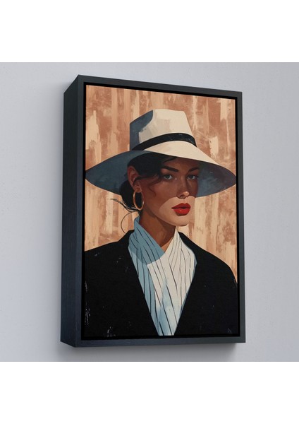 Çerçeveli Dekoratif Kanvas Tablo, Keskin Bakışlı Güzel Kadın TABLO-7593