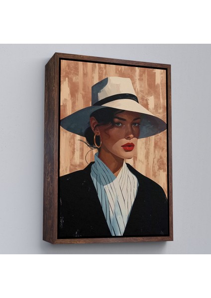 Çerçeveli Dekoratif Kanvas Tablo, Keskin Bakışlı Güzel Kadın TABLO-7593 fiyatları