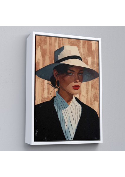 Çerçeveli Dekoratif Kanvas Tablo, Keskin Bakışlı Güzel Kadın TABLO-7593 fırsatları