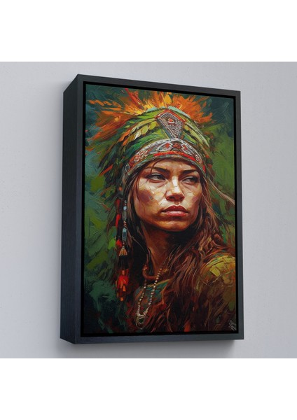 Çerçeveli Dekoratif Kanvas Tablo, Kızıldereli Güzel Kız TABLOSU-7774
