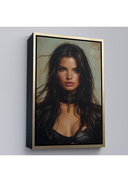 Çerçeveli Dekoratif Kanvas Tablo, Esmer Latin Güzeli Kadın TABLOSU-7779 fiyatları