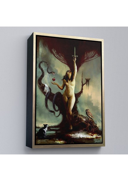 Çerçeveli Dekoratif Kanvas Tablo, Lilith By Andrei Posea TABLO-7754