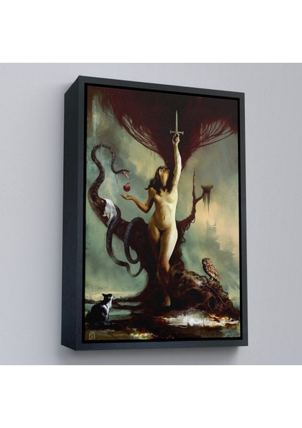 Çerçeveli Dekoratif Kanvas Tablo, Lilith By Andrei Posea TABLO-7754 modelleri