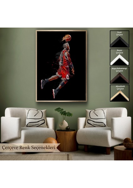 Çerçeveli Dekoratif Kanvas Tablo, Michael Jordan TABLO-7766