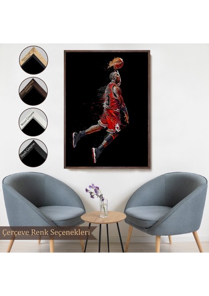 Çerçeveli Dekoratif Kanvas Tablo, Michael Jordan TABLO-7766