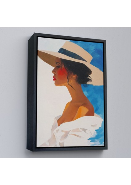 Çerçeveli Dekoratif Kanvas Tablo, Güzel Retro Kadın TABLOSU-7557