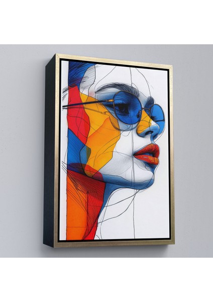 Çerçeveli Dekoratif Kanvas Tablo, Renkli Soyut Çizim Kadın TABLOSU-7806 fiyatları