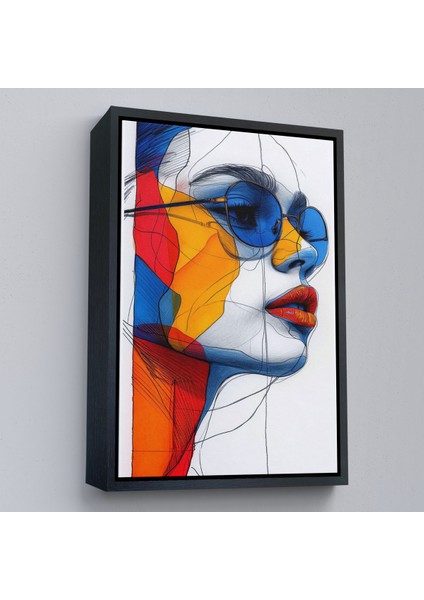 Çerçeveli Dekoratif Kanvas Tablo, Renkli Soyut Çizim Kadın TABLOSU-7806 modelleri