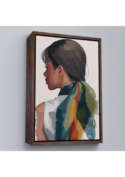Çerçeveli Dekoratif Kanvas Tablo, Güzel Retro Kadın TABLOSU-7606