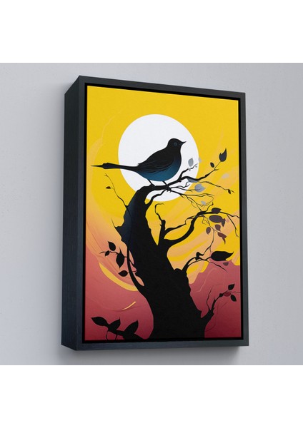 Çerçeveli Dekoratif Kanvas Tablo, Ağaç Üstündeki Soyut Kuş TABLOSU-7614 modelleri