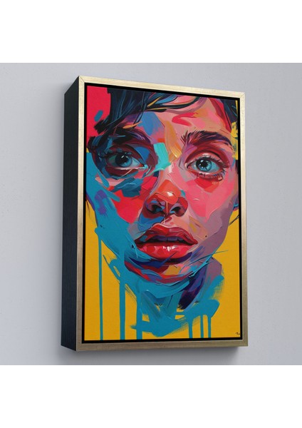 Çerçeveli Dekoratif Kanvas Tablo, Yağlıboya Görünümlü Sevimli Kız TABLOSU-7804 modelleri