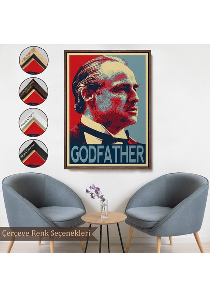 Çerçeveli Dekoratif Kanvas Tablo, Godfather Mafya Film TABLO-7813