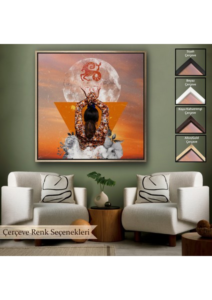 Çerçeveli Dekoratif Kanvas Tablo, Burç ve Astroloji TABLOSU-8327