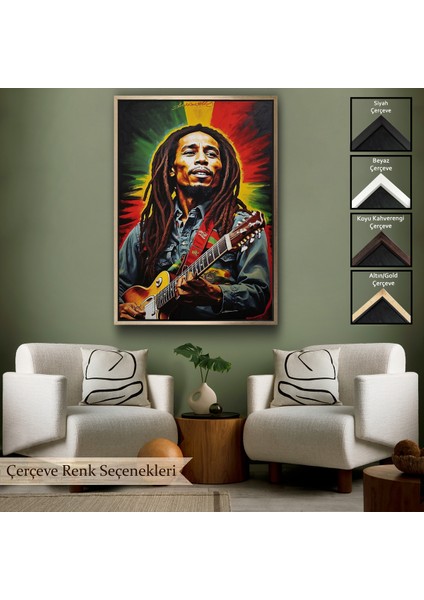 Çerçeveli Dekoratif Kanvas Tablo, Bob Marley TABLOSU-7863