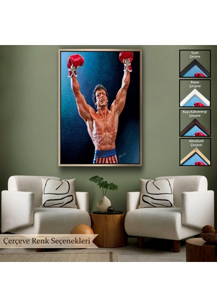 Çerçeveli Dekoratif Kanvas Tablo, Sylvester Stallone Rocky TABLO-7782