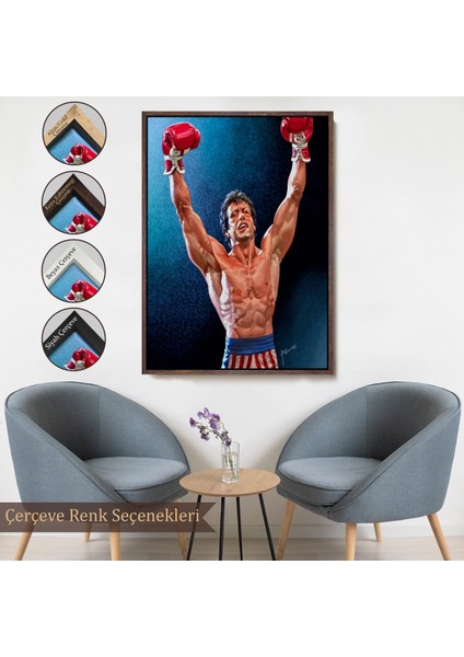 Çerçeveli Dekoratif Kanvas Tablo, Sylvester Stallone Rocky TABLO-7782