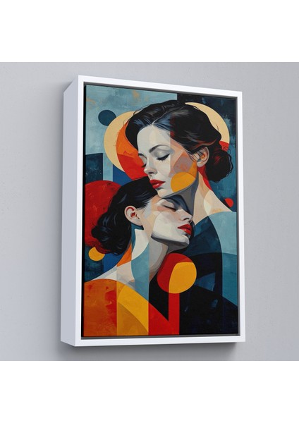 Çerçeveli Dekoratif Kanvas Tablo, Anne ve Kızı TABLOSU-7791
