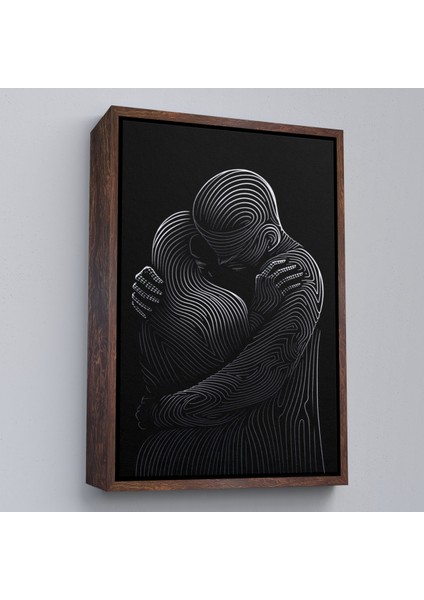 Çerçeveli Dekoratif Kanvas Tablo, Linear Hug Sarılan Çift TABLOSU-7819 fiyatları