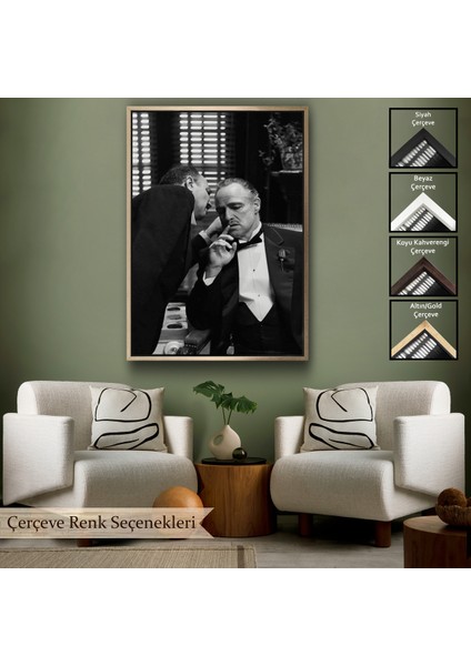 Çerçeveli Dekoratif Kanvas Tablo, Godfather Mafya Film TABLO-7807