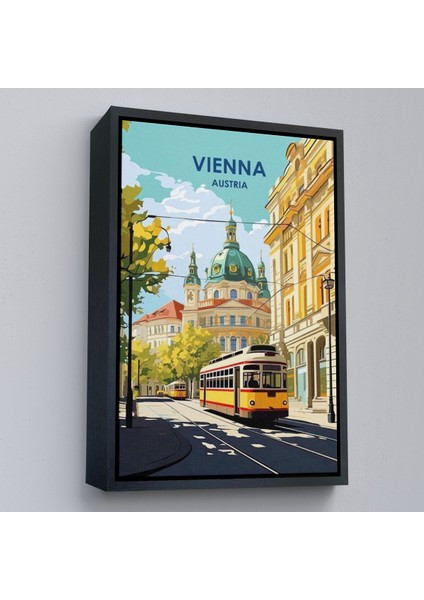Çerçeveli Dekoratif Kanvas Tablo, Avusturya Viyana TABLOSU-7721 fırsatları