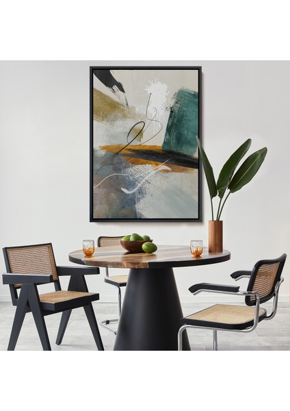 Çerçeveli Dekoratif Kanvas Tablo, Yağlıboya Görünümlü Soyut TABLO-7834