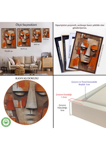 Çerçeveli Dekoratif Kanvas Tablo, Ikonik Sürreal Adam TABLOSU-7836 indirimleri