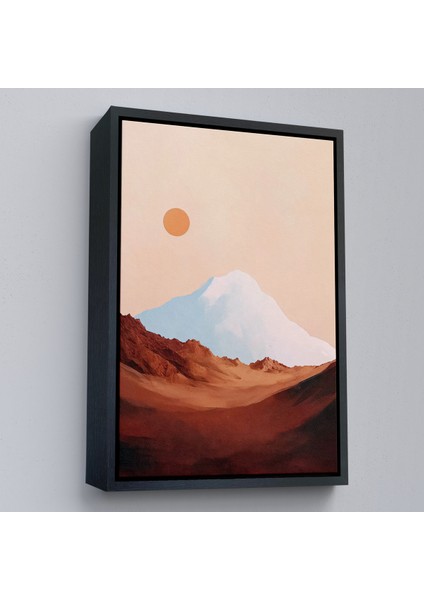 Çerçeveli Dekoratif Kanvas Tablo, Dağın Arkasındaki Soyut Güneş Manzara TABLO-7622 modelleri