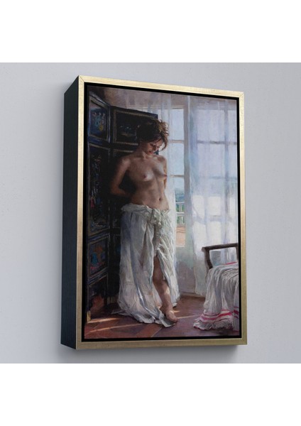 Çerçeveli Dekoratif Kanvas Tablo, Vicente Romero Redondo - Güzel Kadın TABLOSU-7942